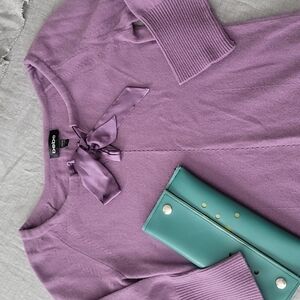 Bebe Ribbon Tie Sweater